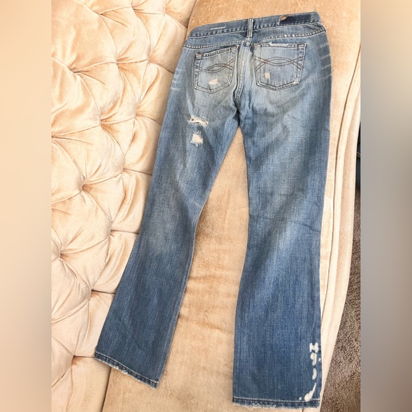 A&F Distressed Y2K Abercrombie & Fitch Jeans Size 0 Cotton Vintage - Picture 5 of 10